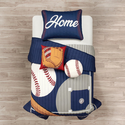 Lush Decor Baseball Game Reversible Oversized Kids Quilt