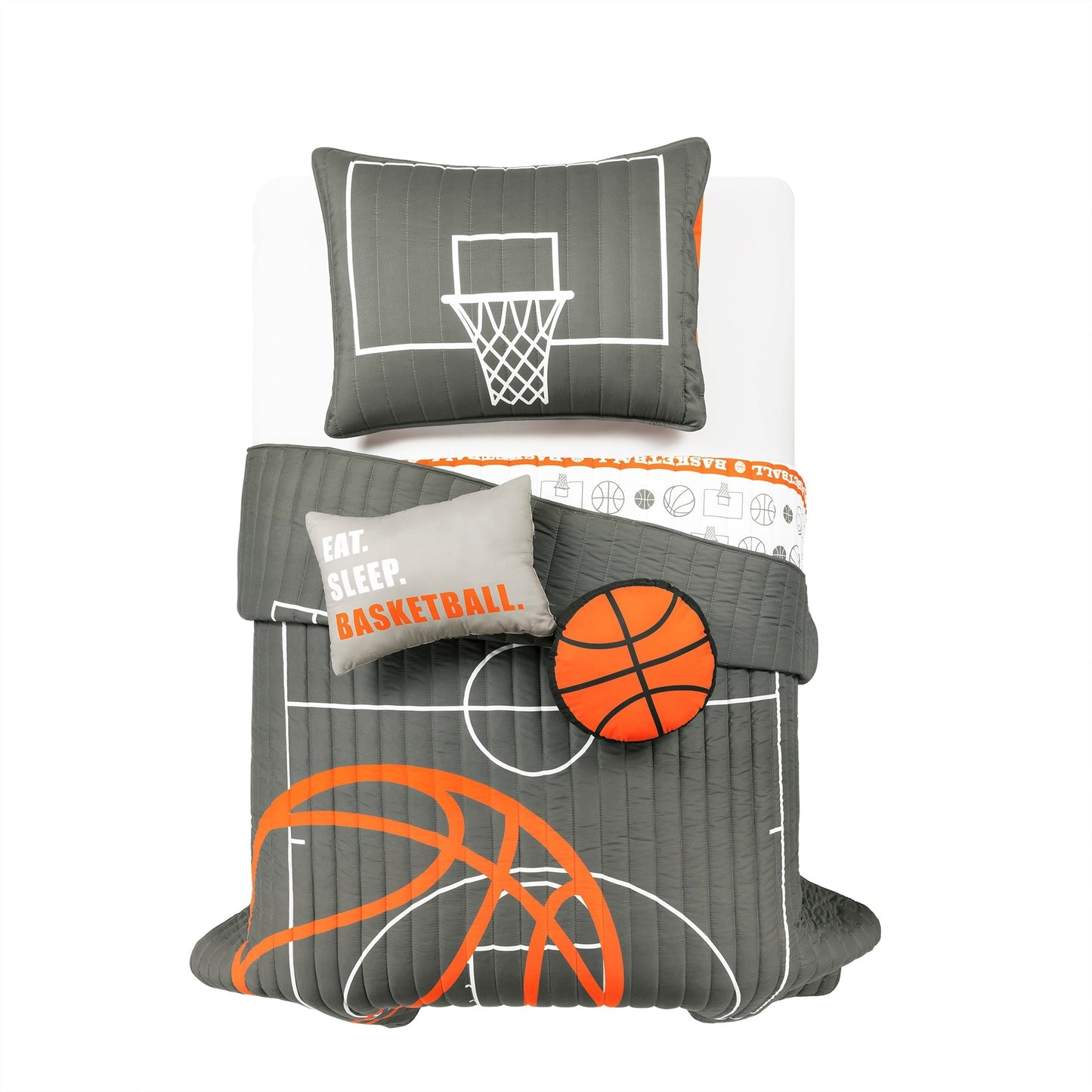 Lush Decor Basketball Game Quilt Set