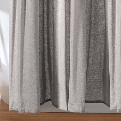 Lush Decor Two-tone Linen Button Shower Curtain