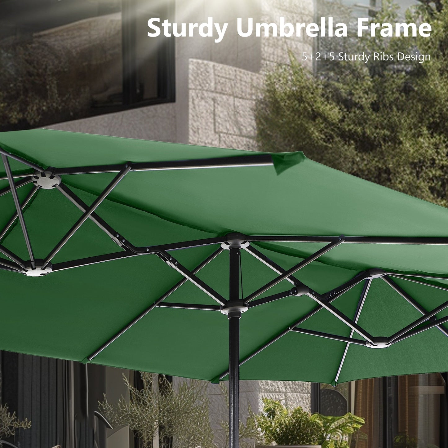 MAISON ARTS 13ft Double -Sided Patio Umbrella Extra Large with Crank