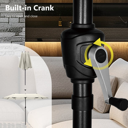 MAISON ARTS 13ft Double -Sided Patio Umbrella Extra Large with Crank