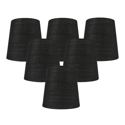 MERIVILLE Linen Clip On Chandelier Lamp Shades, 4-inch by 5-inch by 5-inch