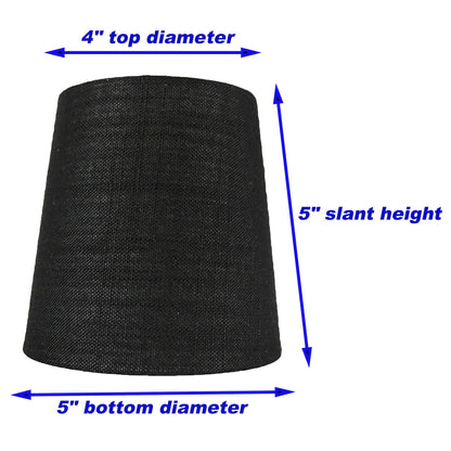 MERIVILLE Linen Clip On Chandelier Lamp Shades, 4-inch by 5-inch by 5-inch