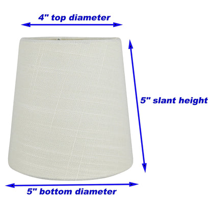 MERIVILLE Linen Clip On Chandelier Lamp Shades, 4-inch by 5-inch by 5-inch