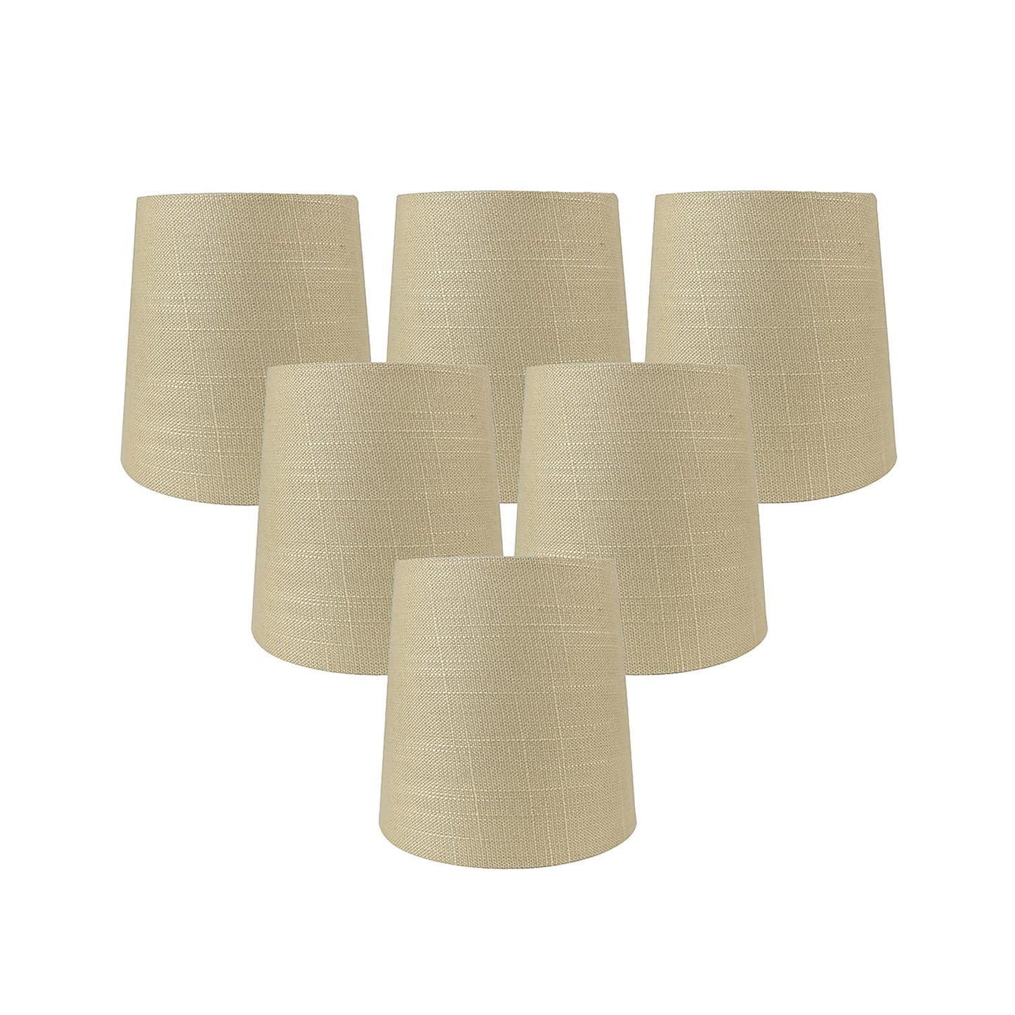 MERIVILLE Linen Clip On Chandelier Lamp Shades, 4-inch by 5-inch by 5-inch