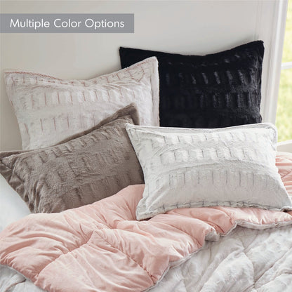 Madison Park Margot Back Print Long Fur Comforter Set