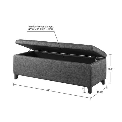 Madison Park Sasha Tufted Top Upholstered Storage Bench