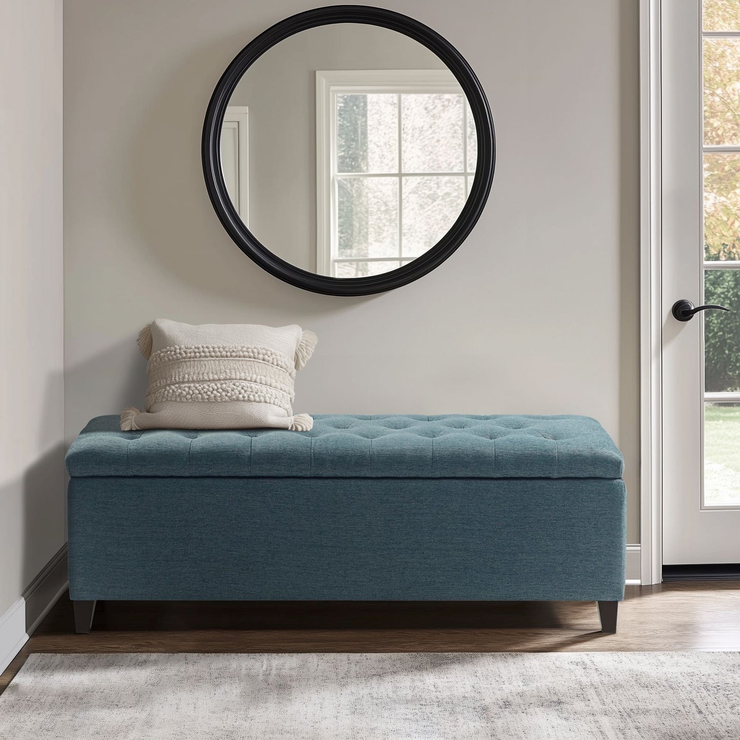 Madison Park Sasha Tufted Top Upholstered Storage Bench