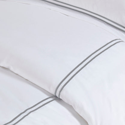 Madison Park Signature 500 Thread Count Luxury Collection 100% Cotton Sateen Embroidered Duvet Cover Set
