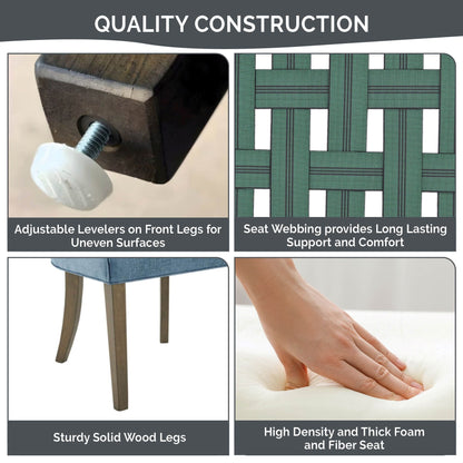 Madison Park Signature Ultra Upholstered Dining Side Chairs With Wood Legs (Set of 2) - N/A