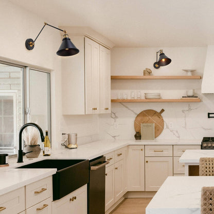 Malryn Set of 2 Modern Adjustable Swing Arm Lights Plug-in/Hardwired Wall Sconces