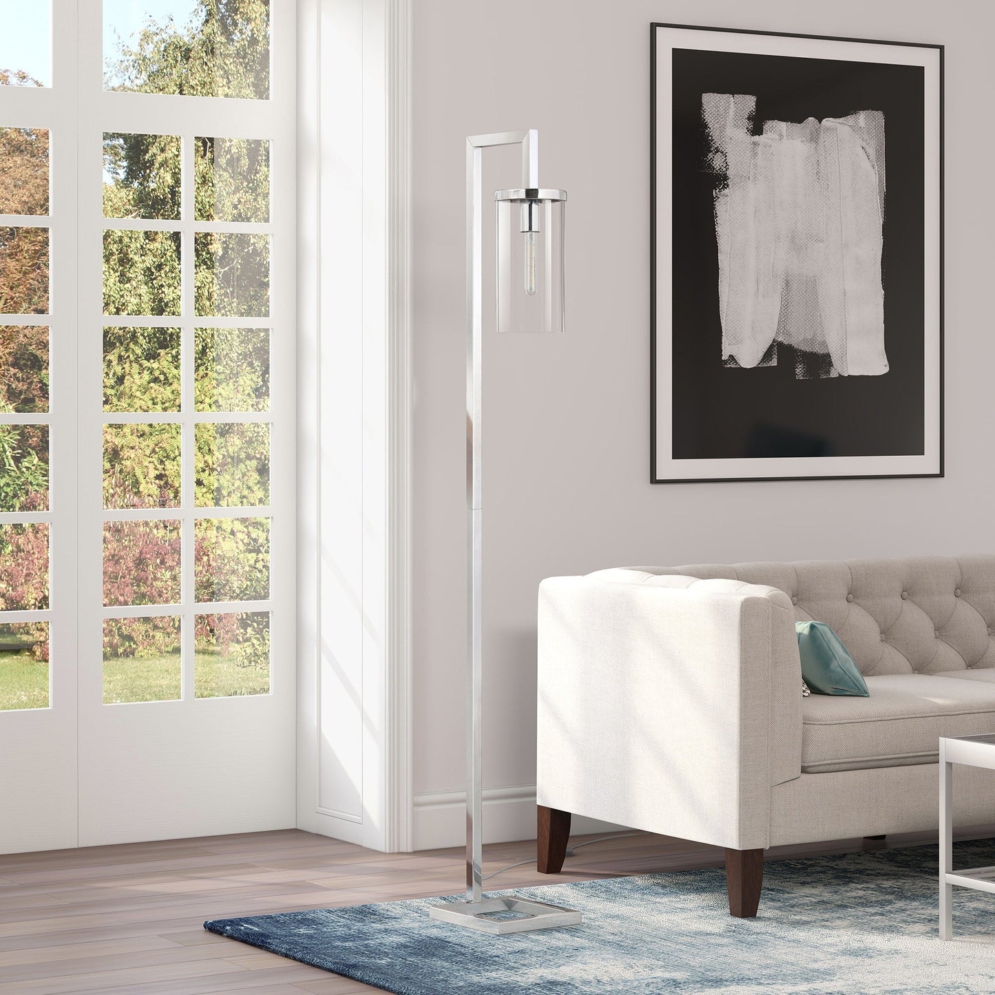 Malva 67.75 Tall Floor Lamp with Glass Shade - 11 Wide