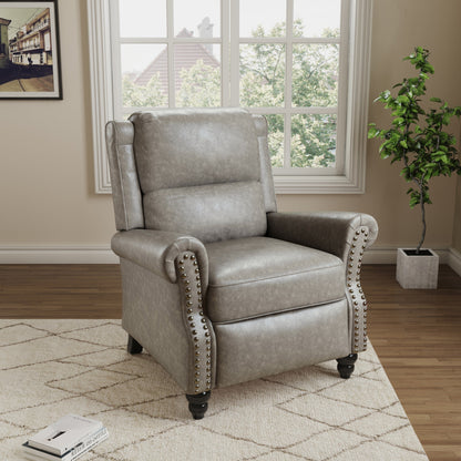 Manual Pushback Recliner Chairs with Nailhead Trim