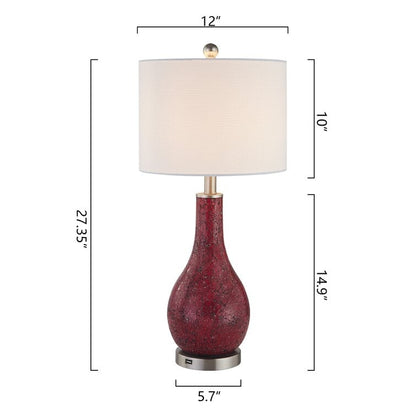 25.25 Glass Table Lamp Set with USB (Set of 2)