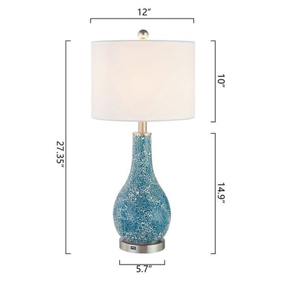 25.25 Glass Table Lamp Set with USB (Set of 2)