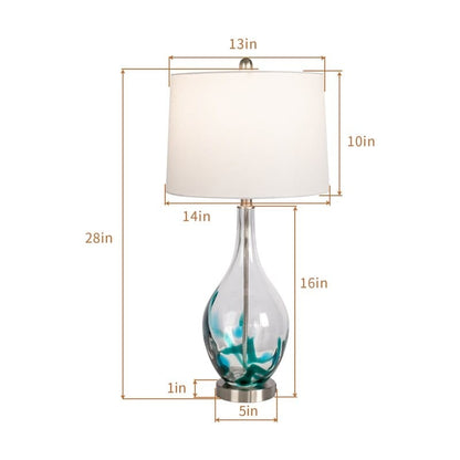 Glass USB Table Lamps (Set of 2 )Modern Bedside Desk Lamp