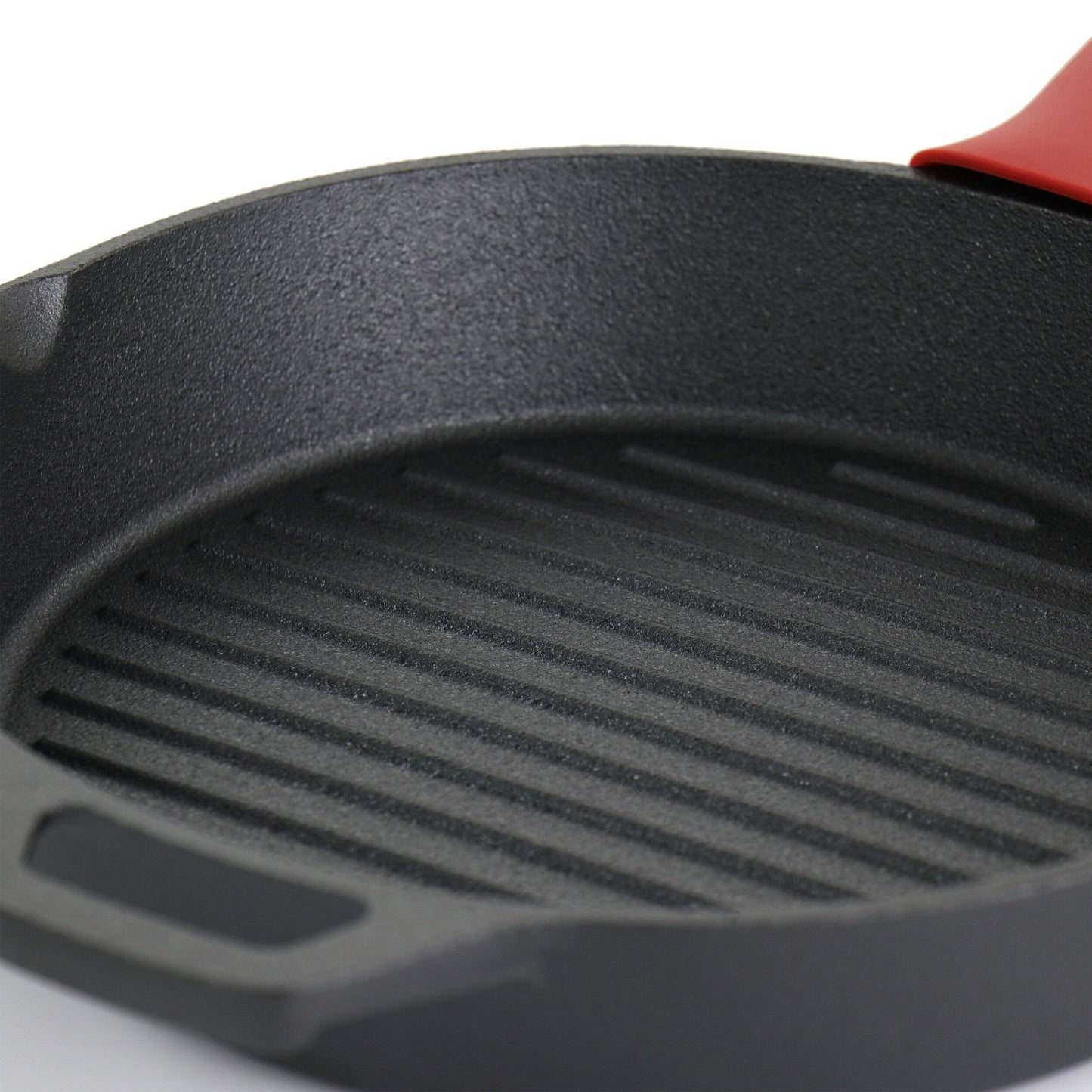MegaChef Pre-Seasoned Cast Iron 6 Piece Set with Red Silicone Holders