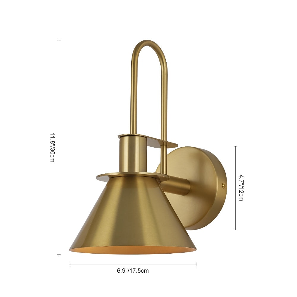 Mid-century Modern 1-Light Cone Wall Sconce - 7in Bedroom Light