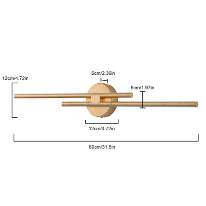 Minimalist 2-Light Dimmable LED Vanity Light Linear Metal Wall Sconce