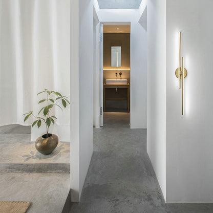 Minimalist 2-Light Dimmable LED Vanity Light Linear Metal Wall Sconce