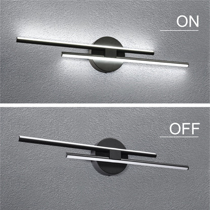 Minimalist 2-Light Dimmable LED Vanity Light Linear Metal Wall Sconce