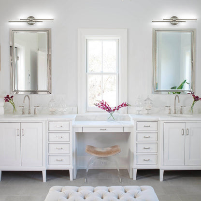 Minimalist 2-Light Dimmable LED Vanity Light Linear Metal Wall Sconce