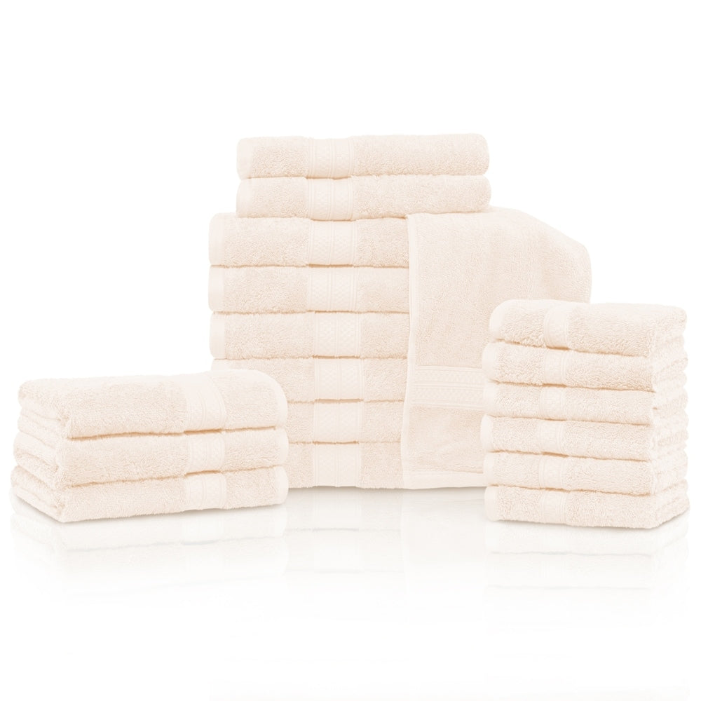 Superior Rayon from Bamboo and Cotton 18-Piece Towel Set (6 Bath, 6 Hand, 6 Face Towels)