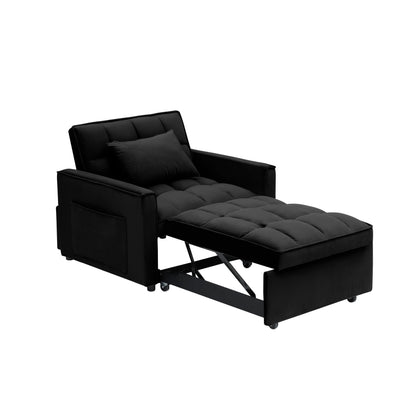 Modern 70.86 3 in 1 Single Convertible Sofa Bed with Adjustable Back and Moving Wheel for Living Room