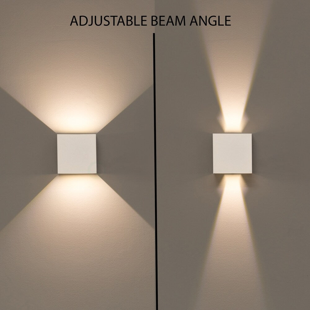 Modern Wall Sconce LED Waterproof Wall Lamp Aluminum with Adjustable Beam 10-Watt 4000K Cool White Indoor Outdoor