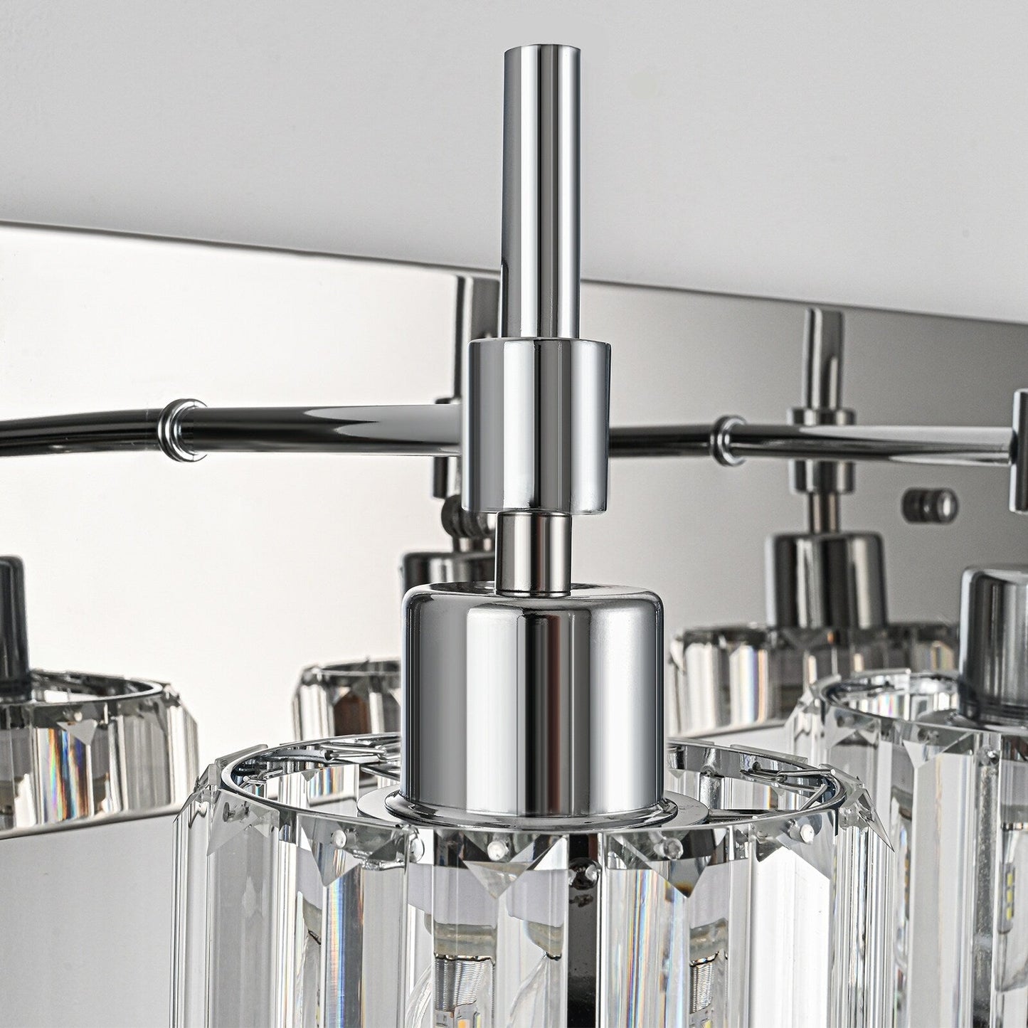 Modern Dimmable Crystal Bathroom Vanity Light Wall Sconces with Crystal Shades