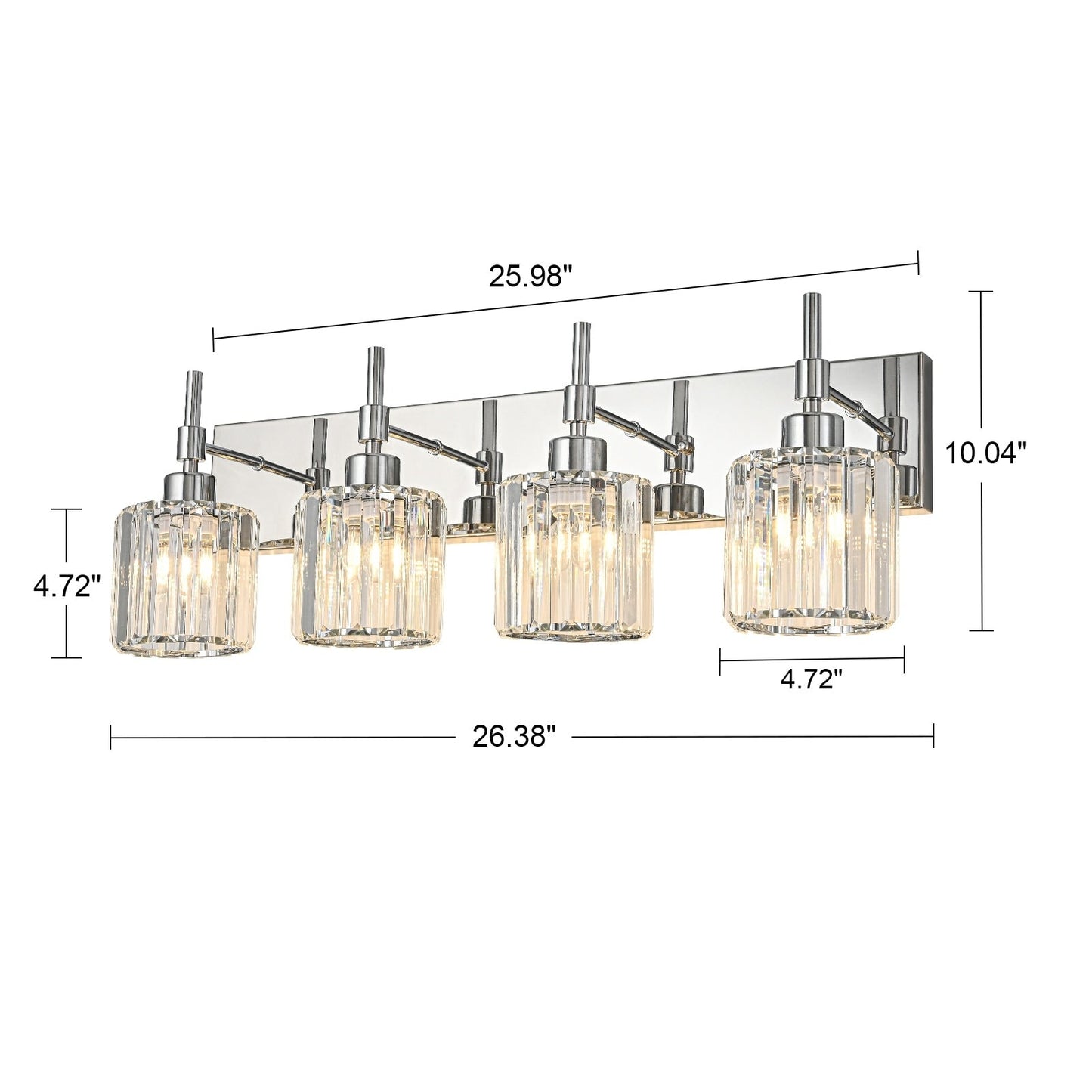 Modern Dimmable Crystal Bathroom Vanity Light Wall Sconces with Crystal Shades