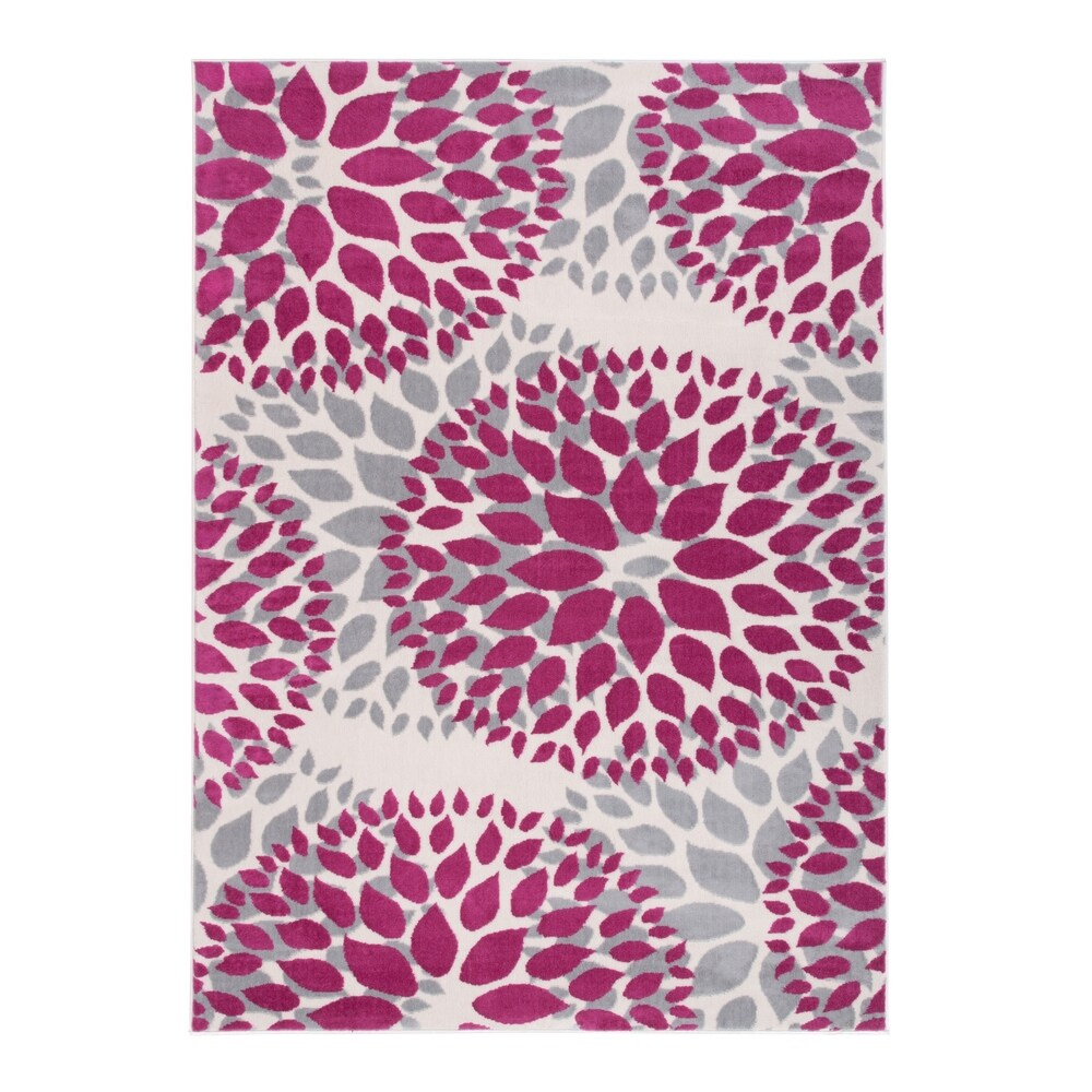 World Rug Gallery Modern Floral Circles Area Rug