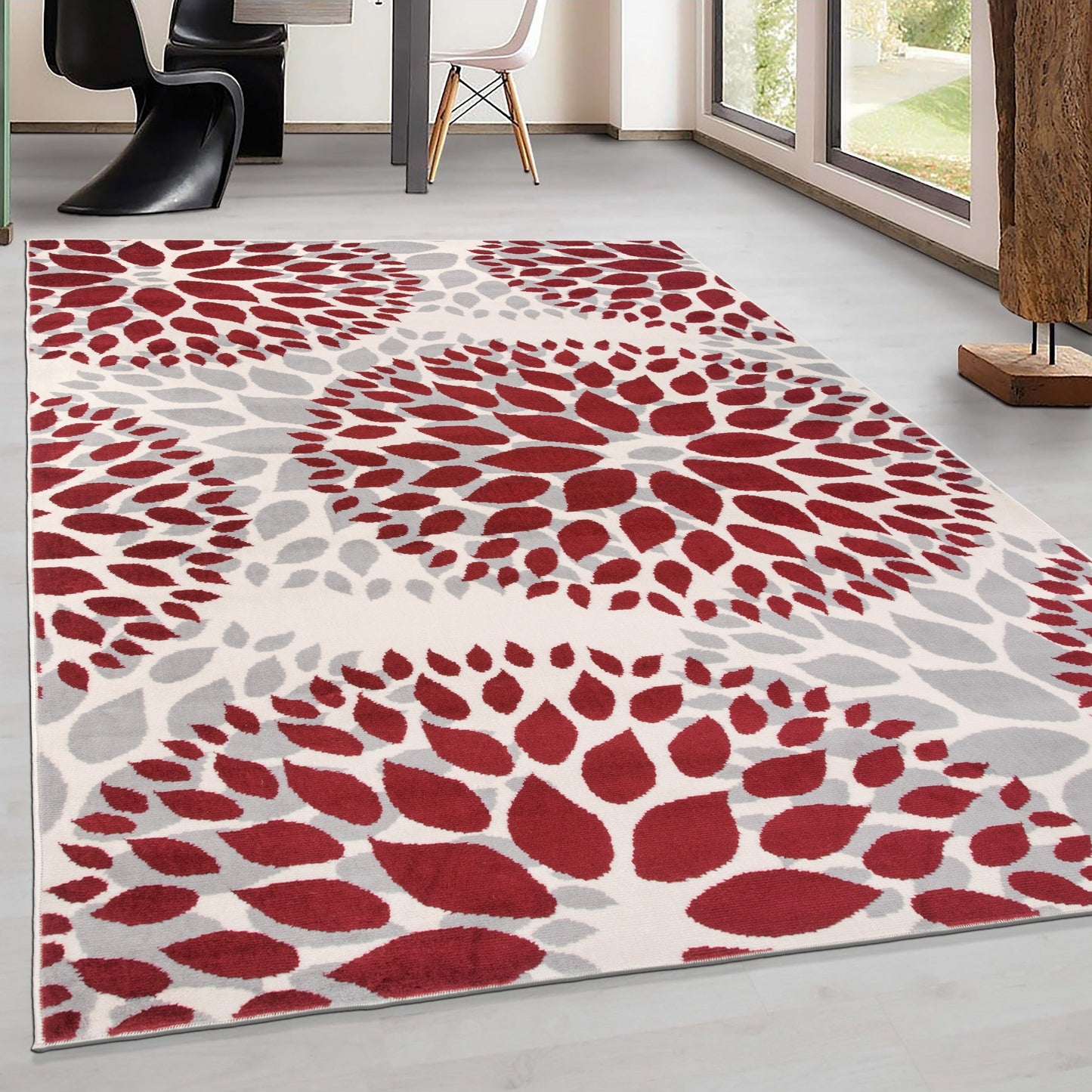 World Rug Gallery Modern Floral Circles Area Rug
