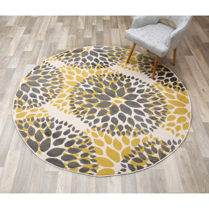 World Rug Gallery Modern Floral Circles Area Rug