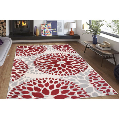 World Rug Gallery Modern Floral Circles Area Rug
