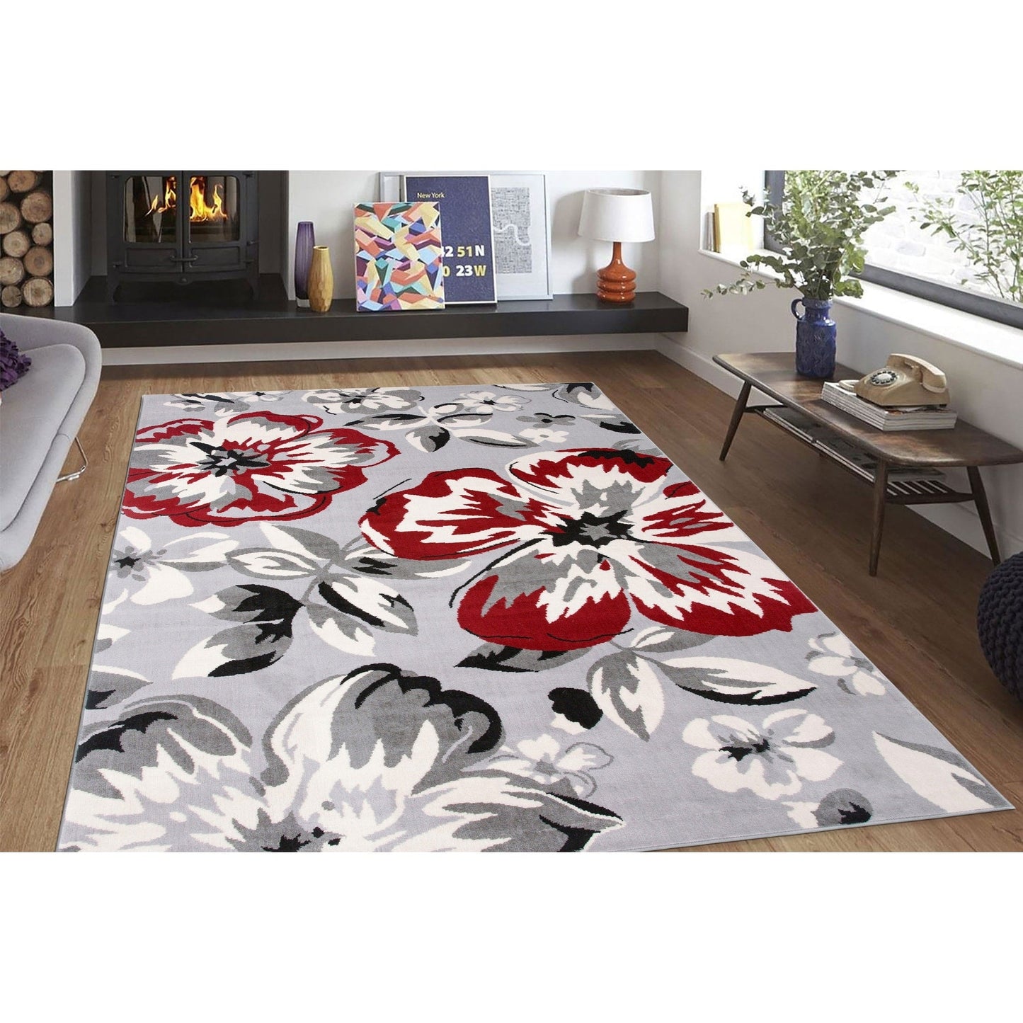 World Rug Gallery Modern Floral Design Area Rug