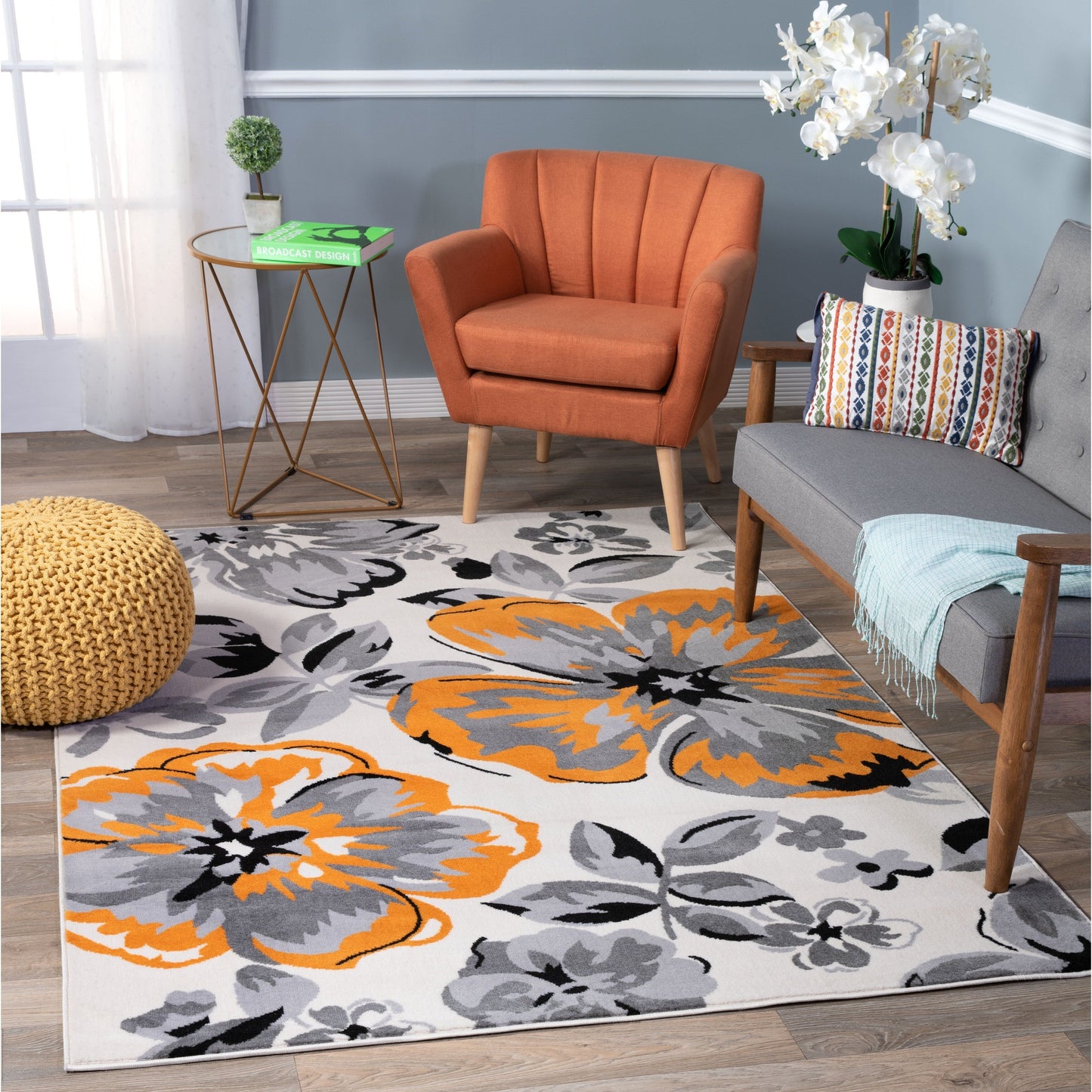 World Rug Gallery Modern Floral Design Area Rug