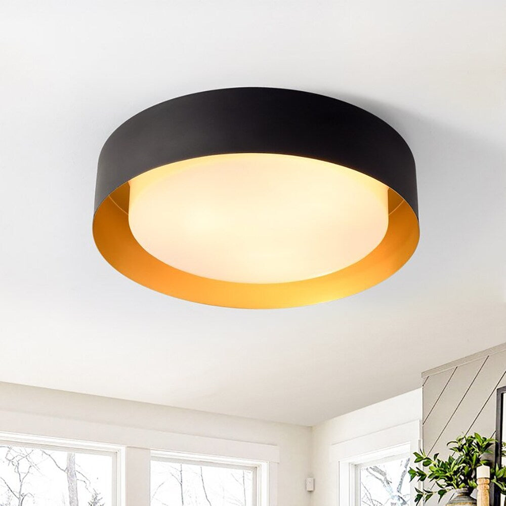 Modern Minimalist 2/3/5-Lights Metal Shaded Drum Flush Mount Ceiling Light