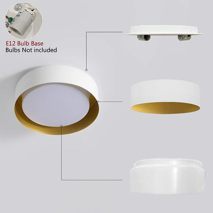 Modern Minimalist 2/3/5-Lights Metal Shaded Drum Flush Mount Ceiling Light