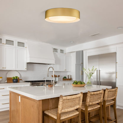 Modern Minimalist 2/3/5-Lights Metal Shaded Drum Flush Mount Ceiling Light