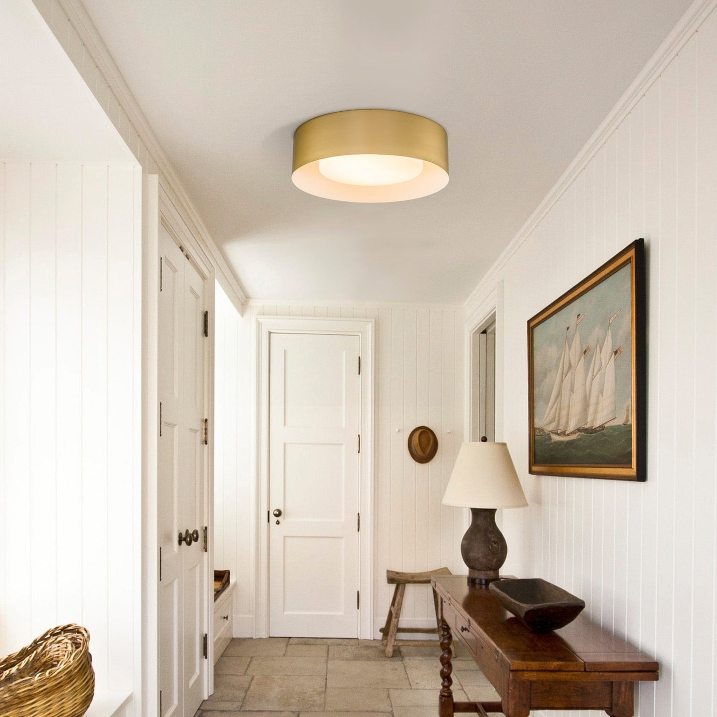 Modern Minimalist 2/3/5-Lights Metal Shaded Drum Flush Mount Ceiling Light