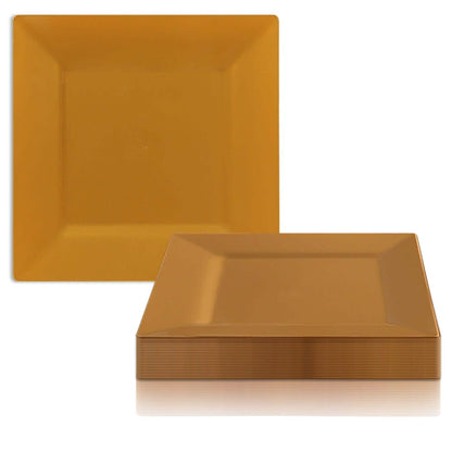 Modern Solid Square Disposable Plastic Plate Packs - Party Supplies