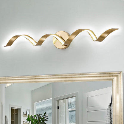 Modern Spiral Design LED Bathroom Vanity Light Dimmable Wall Light