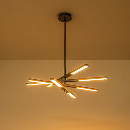 Modern Tiered Linear Sputnik Chandelier Warm Light 3000K Integrated LED Chandelier
