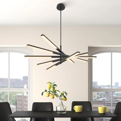 Modern Tiered Linear Sputnik Chandelier Warm Light 3000K Integrated LED Chandelier
