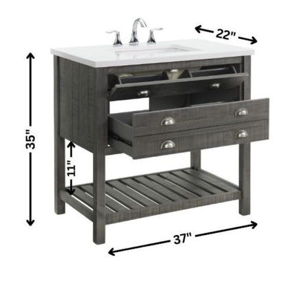 Monterey 37 Farmhouse Single Bathroom Vanity with Top