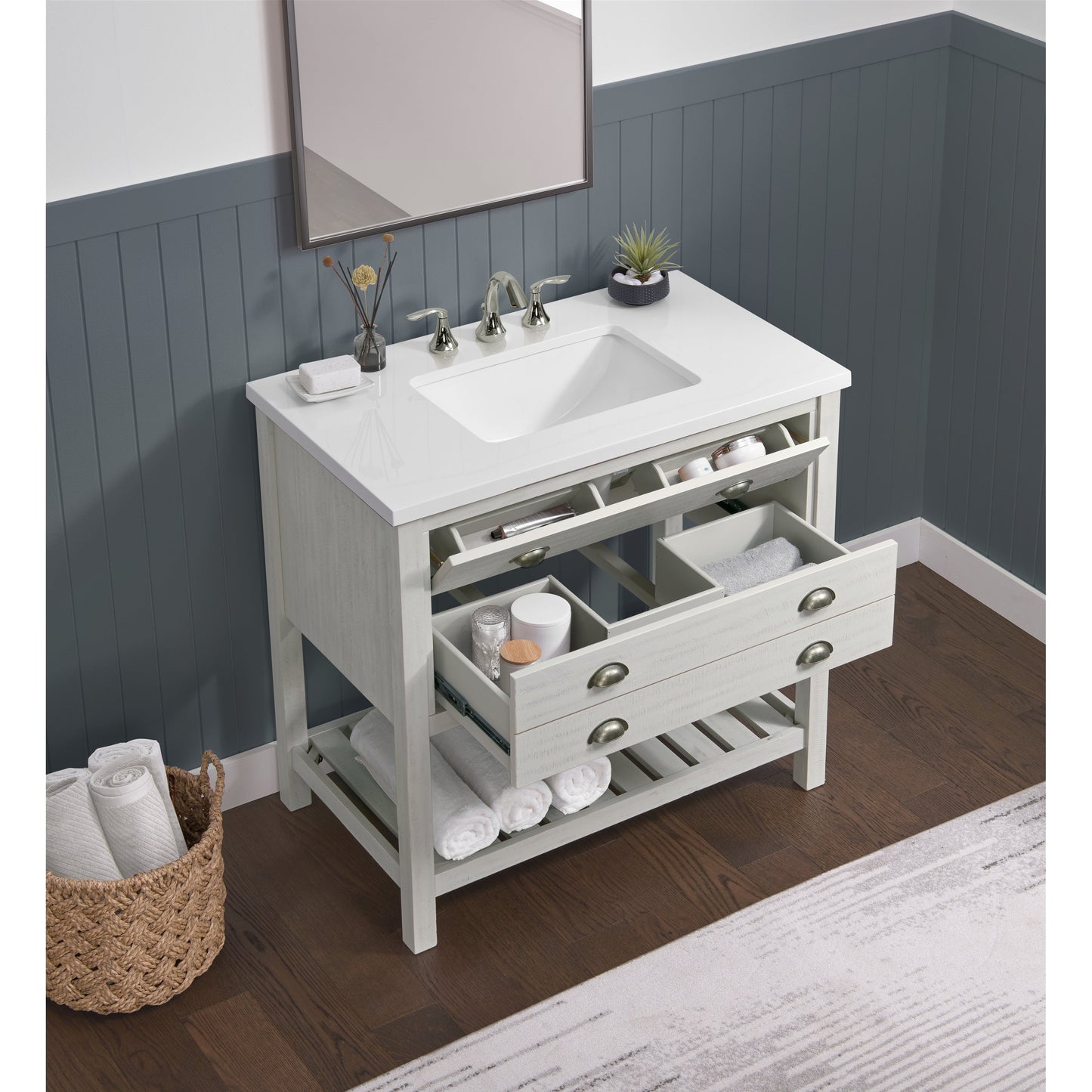 Monterey 37 Farmhouse Single Bathroom Vanity with Top