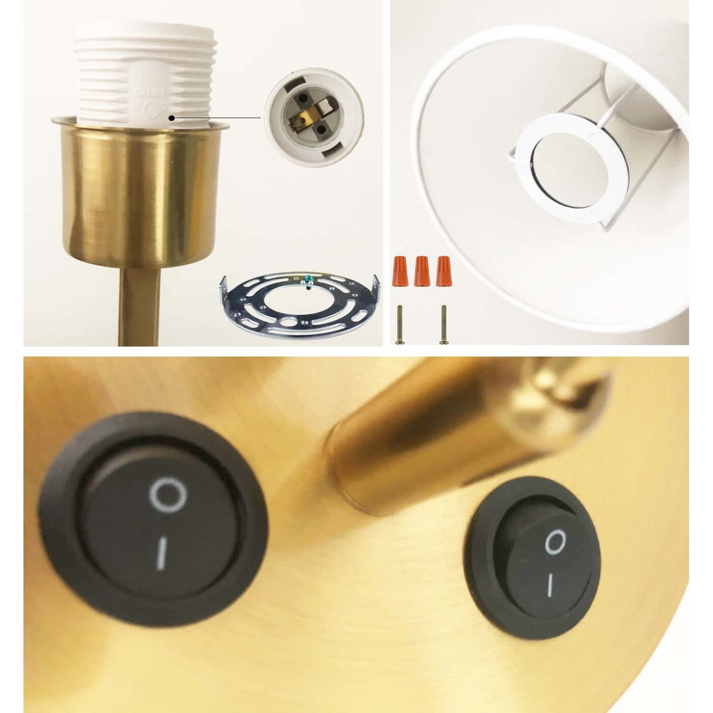 Morbihan Wall Sconce Set of 2 Fabric Wall Lamp with USB Port and Switch