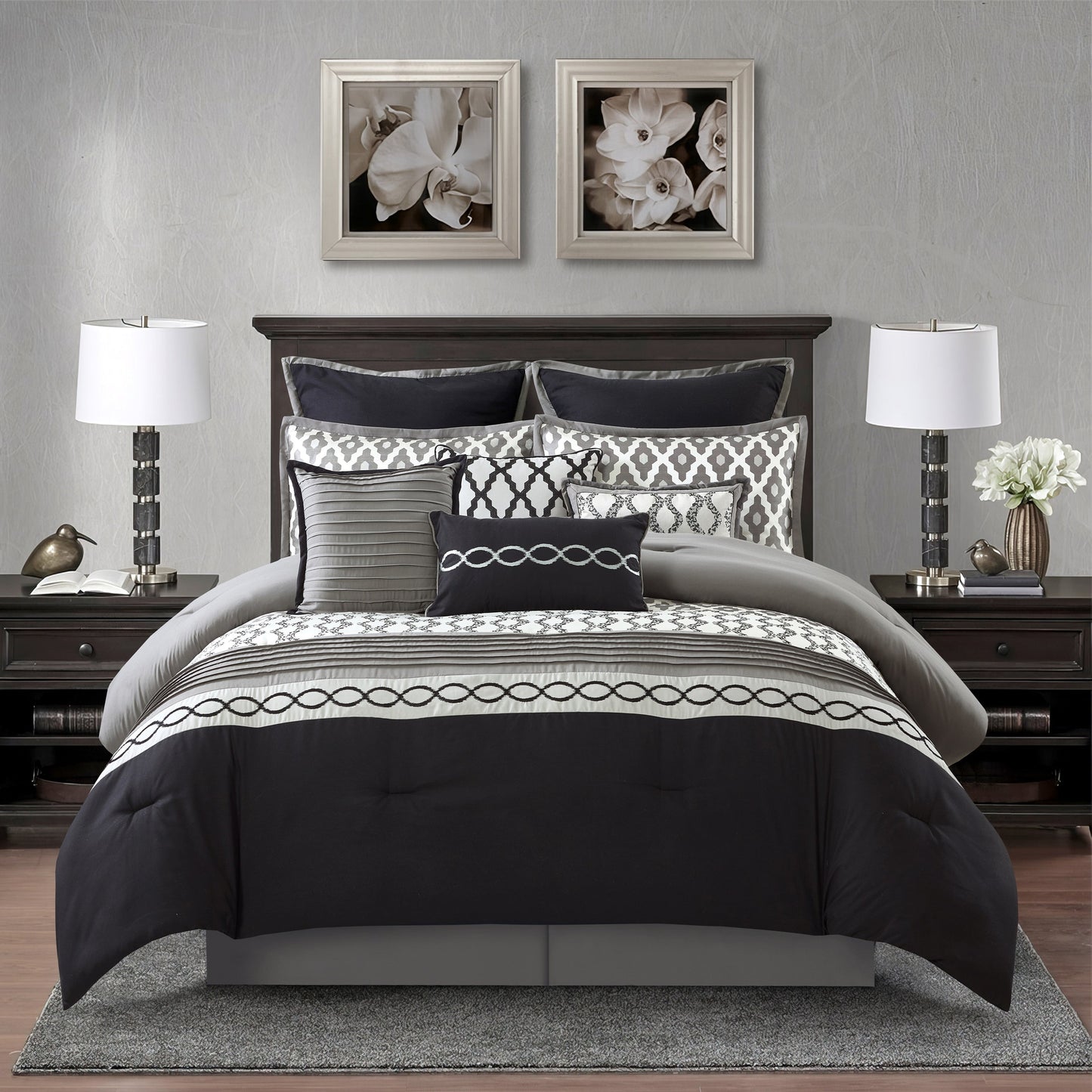 Nanshing Calvin Luxury10-Piece Geometric Comforter Set