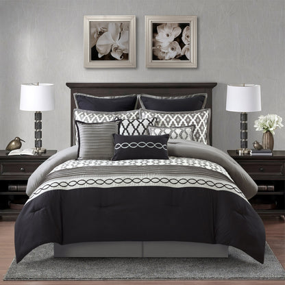 Nanshing Calvin Luxury10-Piece Geometric Comforter Set
